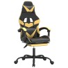 Chaise de jeu pivotante et repose-pied Noir et doré Similicuir 582826582826