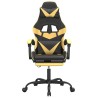 Chaise de jeu pivotante et repose-pied Noir et doré Similicuir 582826582826