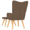 Chaise de relaxation avec tabouret Marron Tissu 582832582832