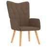 Chaise de relaxation avec tabouret Marron Tissu 582832582832