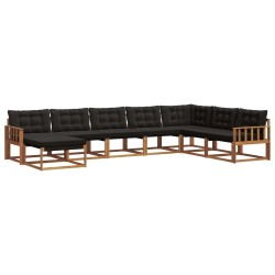 Ensemble de canapés d'extérieur 8 pcs Naturel et Noir 582835582835