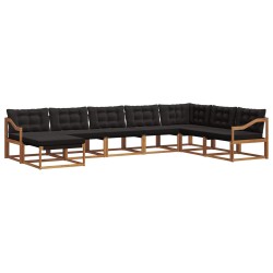 Ensemble de canapés d'extérieur 8 pcs Naturel et Noir 582836582836