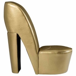 Chaise en forme de chaussure à talon haut Doré Similicuir 582841582841