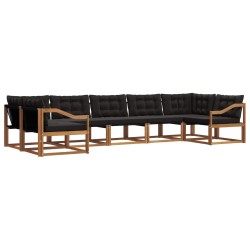Ensemble de canapés d'extérieur 7 pcs Naturel et Noir 582846582846