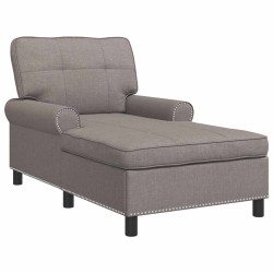 Chaise longue avec coussin Taupe 91 x 157 x 91 cm tissu 582848582848