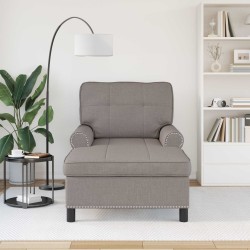 Chaise longue avec coussin Taupe 91 x 157 x 91 cm tissu 582848582848