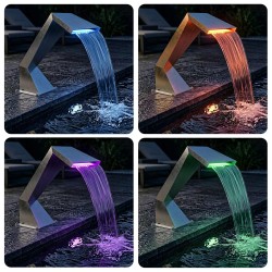 Cascade de piscine avec LED RGB Acier inoxydable Argenté 582850582850