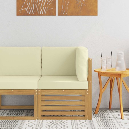 Canapé d'angle extérieur Bois d'Acacia Massif Blanc 582852582852