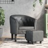 Chaise cabriolet avec repose-pied gris similicuir 582857582857