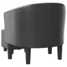 Chaise cabriolet avec repose-pied gris similicuir 582857582857