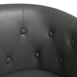 Chaise cabriolet avec repose-pied gris similicuir 582857582857