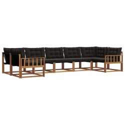 Ensemble de canapés d'extérieur 7 pcs Naturel et Noir 582859582859