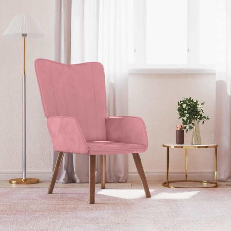 Chaise de relaxation Rose Velours 582863582863