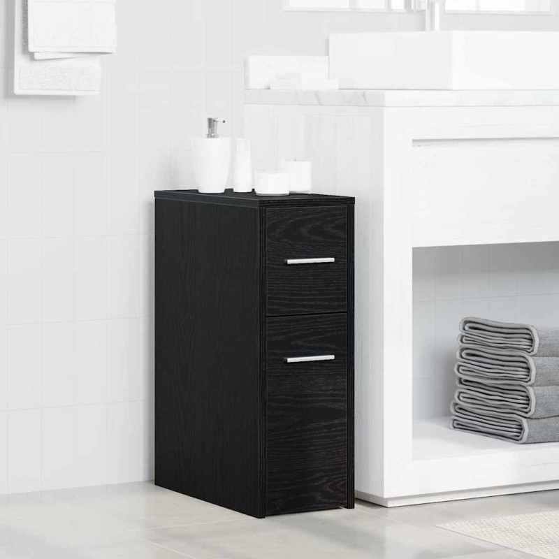 Ensemble de mobilier de salle de bain Montage mural Chêne noir 582873582873