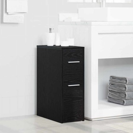 Ensemble de mobilier de salle de bain Montage mural Chêne noir 582873582873