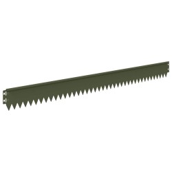 Bordure de Pelouse 30 pcs 103 x 10 cm Acier Vert olive 582876582876
