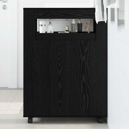 Ensemble de mobilier de salle de bain avec roue Chêne noir 582884582884