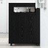 Ensemble de mobilier de salle de bain avec roue Chêne noir 582884582884