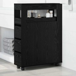 Ensemble de mobilier de salle de bain avec roue Chêne noir 582884582884