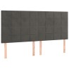 Tête de lit à LED Gris foncé 200x5x118/128 cm Velours 582888582888