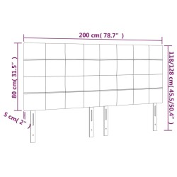 Tête de lit à LED Gris foncé 200x5x118/128 cm Velours 582888582888