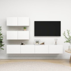 Ensemble de meubles TV 4 pcs Blanc Bois d'ingénierie 582889582889