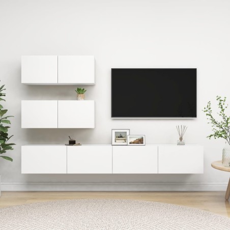 Ensemble de meubles TV 4 pcs Blanc Bois d'ingénierie 582889582889