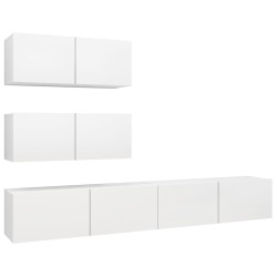 Ensemble de meubles TV 4 pcs Blanc Bois d'ingénierie 582889582889