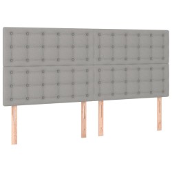 Tête de lit à LED Gris clair 200x5x118/128 cm Tissu 582890582890