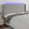 Tête de lit à LED Gris clair 203x16x118/128 cm Tissu 582891582891