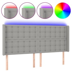 Tête de lit à LED Gris clair 203x16x118/128 cm Tissu 582891582891