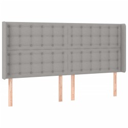 Tête de lit à LED Gris clair 203x16x118/128 cm Tissu 582891582891