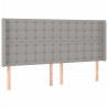 Tête de lit à LED Gris clair 203x16x118/128 cm Tissu 582891582891