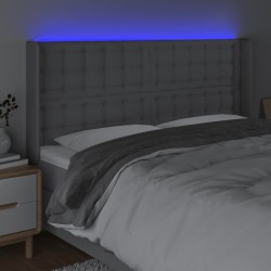 Tête de lit à LED Gris clair 203x16x118/128 cm Tissu 582891582891