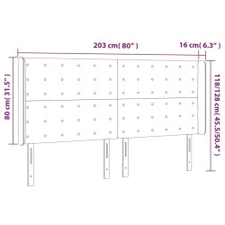 Tête de lit à LED Gris clair 203x16x118/128 cm Tissu 582891582891