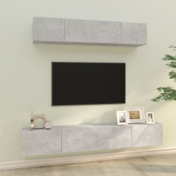 Ensemble de meubles TV 4 pcs Gris béton Bois d'ingénierie 582895582895