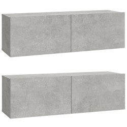 Ensemble de meubles TV 4 pcs Gris béton Bois d'ingénierie 582895582895