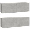 Ensemble de meubles TV 4 pcs Gris béton Bois d'ingénierie 582895582895
