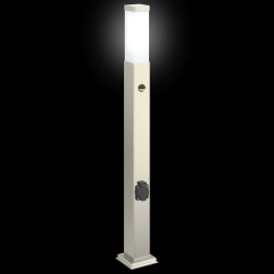 Borne lumineuse avec détecteur et prise 80 cm acier inoxydable IP44 582898582898
