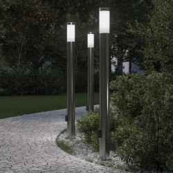 Borne lumineuse avec sortie lot de 3 110 cm acier inoxydable IP44 582899582899