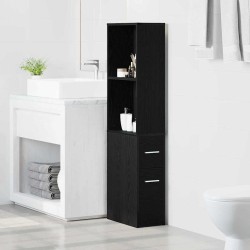 Ensemble de mobilier de salle de bain Montage mural Chêne noir 582902582902