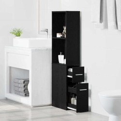 Ensemble de mobilier de salle de bain Montage mural Chêne noir 582902582902