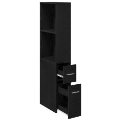 Ensemble de mobilier de salle de bain Montage mural Chêne noir 582902582902