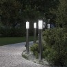 Bornes lumineuses avec détecteur et prise lot de 3 80 cm acier inoxydable IP44 582903582903
