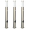 Bornes lumineuses avec détecteur et prise lot de 3 80 cm acier inoxydable IP44 582903582903