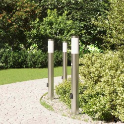 Bornes lumineuses avec détecteur et prise lot de 3 80 cm acier inoxydable IP44 582903582903