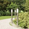 Bornes lumineuses avec détecteur et prise lot de 3 80 cm acier inoxydable IP44 582903582903
