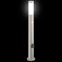 Bornes lumineuses avec détecteur et prise lot de 3 80 cm acier inoxydable IP44 582903582903