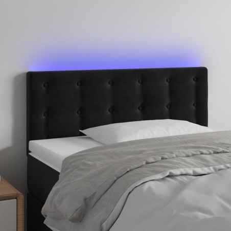 Tête de lit à LED Noir 90x5x78/88 cm Velours 582909582909