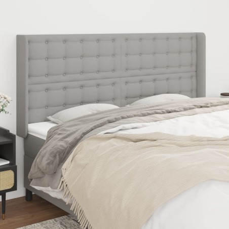 Tête de lit avec oreilles Gris clair 203x16x118/128 cm Tissu 582910582910